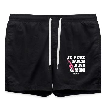 Gymnastique Cadeau Je Peux Pas J'ai Gym - Short de bain - noir - Devant - AI Model Male 185 light (185cm)