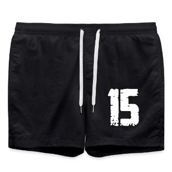 15 Nombre Vintage - Short de bain - noir - Devant - AI Model Male 185 light (185cm)