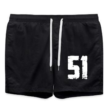 51 Number Vintage - Swim Trunks - black - Front - AI Model Male 185 light (185cm)