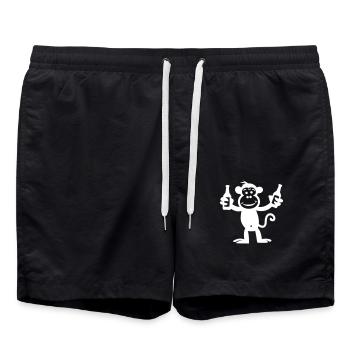 Monkey Party Bottle - Swim Trunks - black - Front - AI Model Male 185 light (185cm)