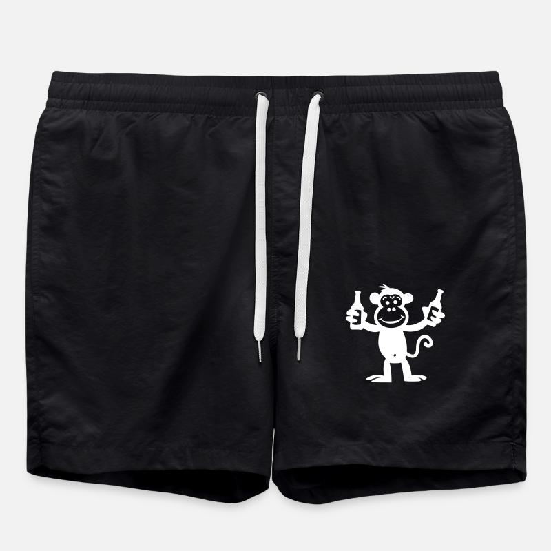 Monkey Party Bottle - Swim Trunks - black