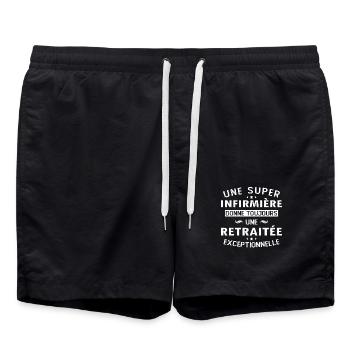 A great nurse always gives a pensioner - Swim Trunks - black - Front - AI Model Male 185 light (185cm)