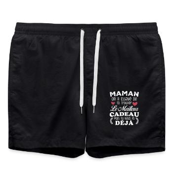 Maman on a essayé de te trouver le meilleur cadeau - Short de bain - noir - Devant - AI Model Male 185 light (185cm)
