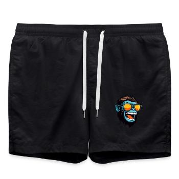 Portrait de tête de singe Cool - Short de bain - noir - Devant - AI Model Male 185 light (185cm)