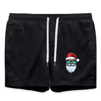 Santa Claus Cool Christmas - Swim Trunks - black - Front - AI Model Male 185 light (185cm)