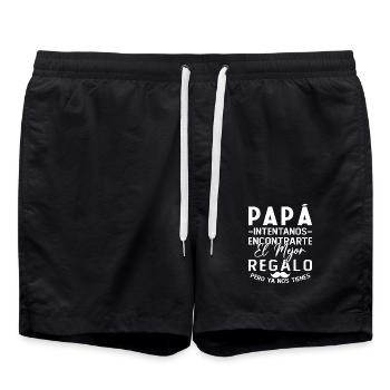 Dad, we try to find you the best gift - Swim Trunks - black - Front - AI Model Male 185 light (185cm)