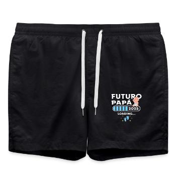 Futur Pape 2025 Première fois Père 2025 - Short de bain - noir - Devant - AI Model Male 185 light (185cm)