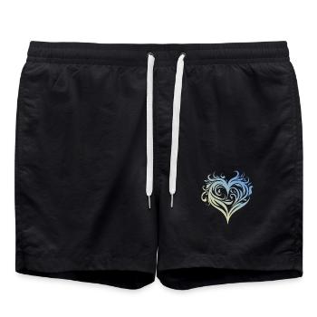 Heart Tribal - Swim Trunks - black - Front - AI Model Male 185 light (185cm)
