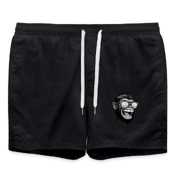 Portrait Tête De Singe Drôle - Short de bain - noir - Devant - AI Model Male 185 light (185cm)