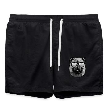 Chow Chow Hund Kopf Porträt Cool - Badeshorts - Schwarz - Vorne - AI Model Male 185 light (185cm)