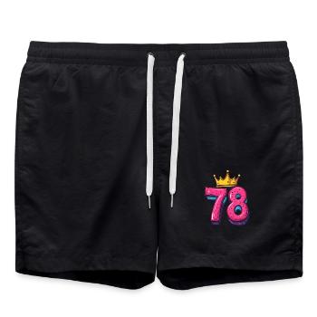 78 Number Jersey Crown - Swim Trunks - black - Front - AI Model Male 185 light (185cm)