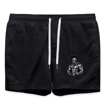 Spartaner Gladiator Muskeln Sparta - Badeshorts - Schwarz - Vorne - AI Model Male 185 light (185cm)