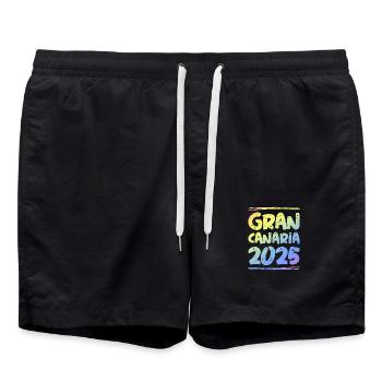 Gran Canaria 2025 Bunt - Badeshorts - Schwarz - Vorne - AI Model Male 185 light (185cm)