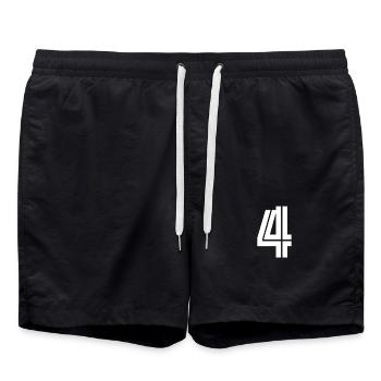 Maillot numéro 4 – Cadeau anniversaire 4 ans - Short de bain - noir - Devant - AI Model Male 185 light (185cm)