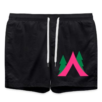 2541614 14655107 camping - Swim Trunks - black - Front - AI Model Male 185 light (185cm)