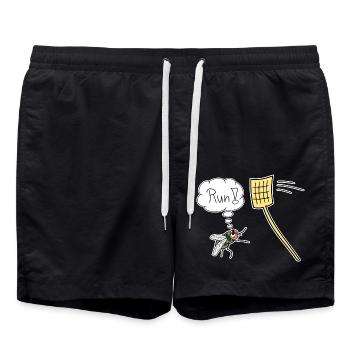 Fly Funny Fly Swatter Funny Vector New - Swim Trunks - black - Front - AI Model Male 185 light (185cm)