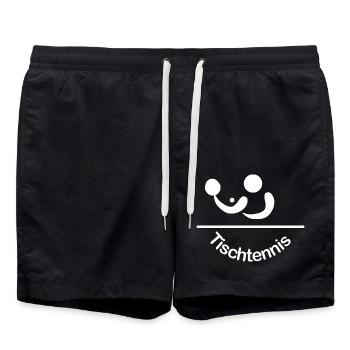 Figure de bâton de tennis de table en dessous de blanc - Short de bain - noir - Devant - AI Model Male 185 light (185cm)