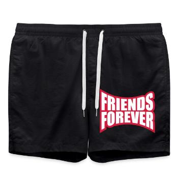 friends forever party infinity team crew friends - Swim Trunks - black - Front - AI Model Male 185 light (185cm)