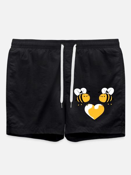 2 abeilles amoureuses - Short de bain - noir