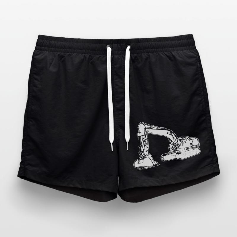 Bagger Baggerfahrer Baustelle Badeshorts