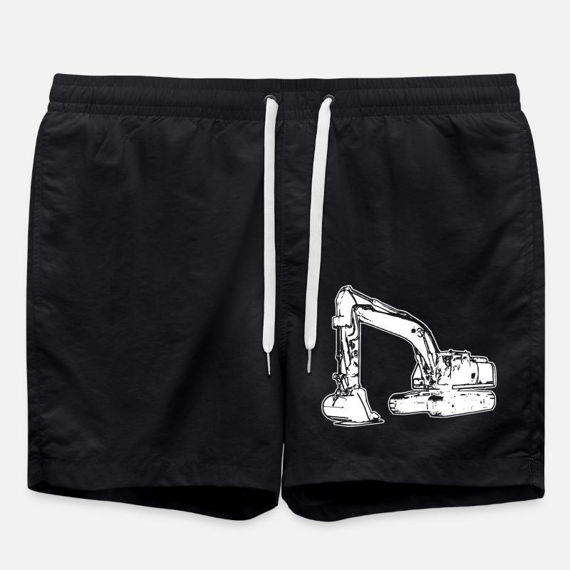 Opérateur d'excavatrice sur chantier - Short de bain - noir