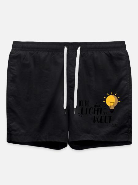 Ich bin das Licht - Badeshorts - Schwarz
