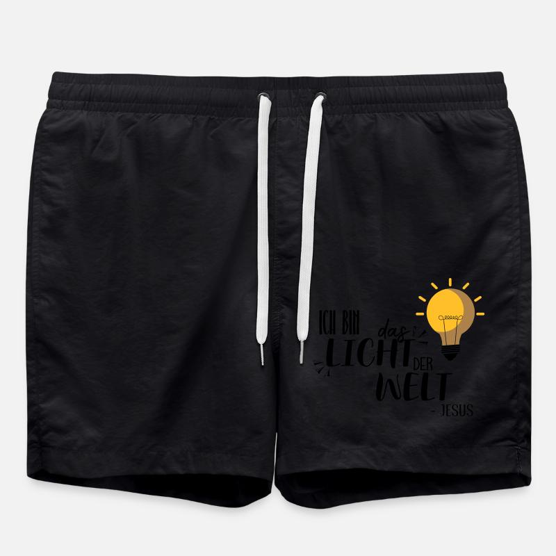 Ich bin das Licht - Badeshorts - Schwarz