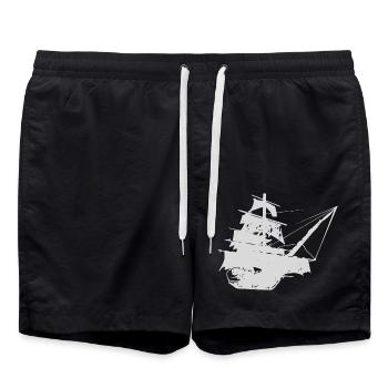 navire pirate - Short de bain - noir - Devant - AI Model Male 185 light (185cm)