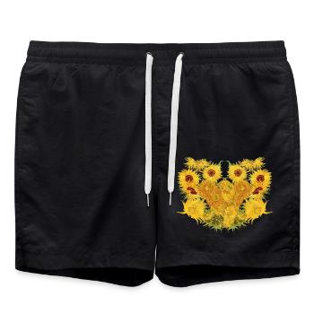 Vincent van Gogh Sunflowers Sunflowers Art Art - Swim Trunks - black - Front - AI Model Male 185 light (185cm)