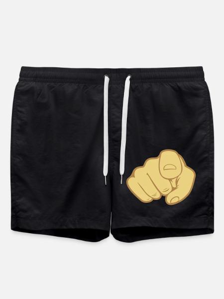 Hand finger pointing - Swim Trunks - black