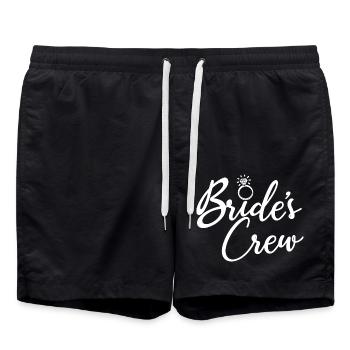 Braut Crew - Bachelorette Party, Henne Nacht Geschenk - Badeshorts - Schwarz - Vorne - AI Model Male 185 light (185cm)