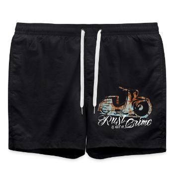 Simson Schwalbe KR51 - Rust is not a Crime - Badeshorts - Schwarz - Vorne - AI Model Male 185 light (185cm)