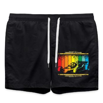 Vintage Racer - Swim Trunks - black - Front - AI Model Male 185 light (185cm)