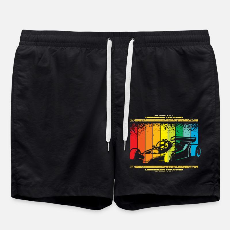 Vintage Racer - Swim Trunks - black