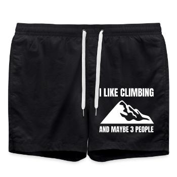 Hiking Mountains Mountain Hiking Mountaineering Mountains - Swim Trunks - black - Front - AI Model Male 185 light (185cm)