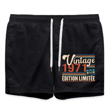 Vintage 1971 Edition Limitée - Short de bain - noir - Devant - AI Model Male 185 light (185cm)