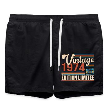 Vintage 1974 Edition Limitée - Short de bain - noir - Devant - AI Model Male 185 light (185cm)