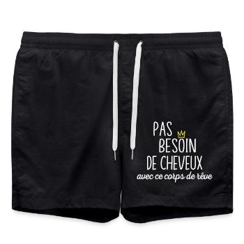 Pas Besoin De Cheveux Avec Ce Corps De Rêve - Short de bain - noir - Devant - AI Model Male 185 light (185cm)