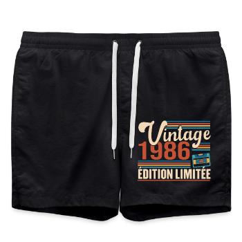 Vintage 1986 Edition Limitée - Short de bain - noir - Devant - AI Model Male 185 light (185cm)