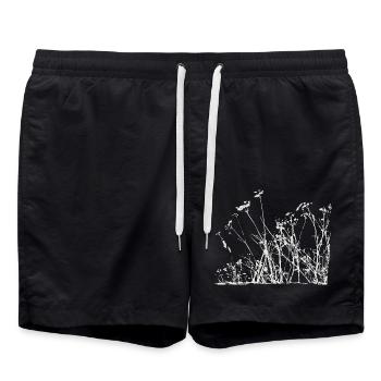Plantes de prairie de la nature - Short de bain - noir - Devant - AI Model Male 185 light (185cm)