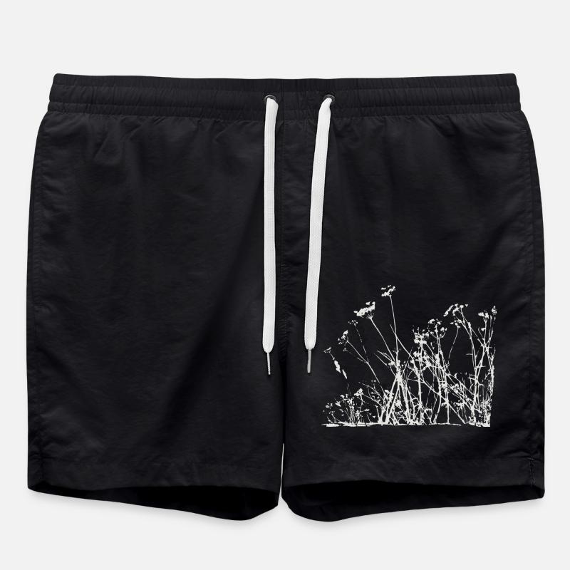 Meadow plants of nature - Swim Trunks - black