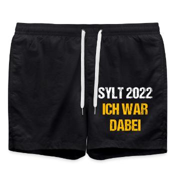 Sylt ich war dabei 9 euro ticket - Badeshorts - Schwarz - Vorne - AI Model Male 185 light (185cm)