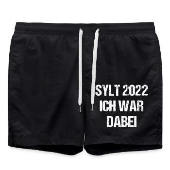 Sylt ich war dabei 9 euro ticket - Badeshorts - Schwarz - Vorne - AI Model Male 185 light (185cm)