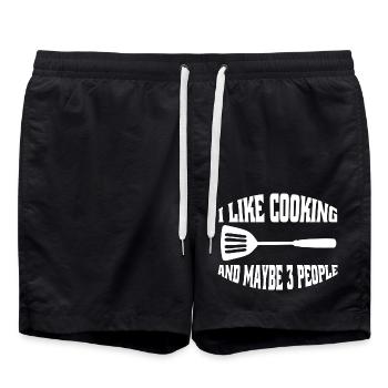 Cooking Baker Chef Funny Gift Hobby Chef - Swim Trunks - black - Front - AI Model Male 185 light (185cm)