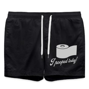 J’ai fait caca aujourd’hui citation - Short de bain - noir - Devant - AI Model Male 185 light (185cm)