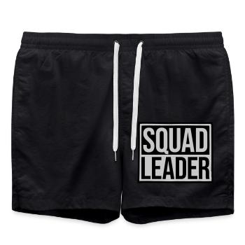 Shield Squad Leader Design - Swim Trunks - black - Front - AI Model Male 185 light (185cm)