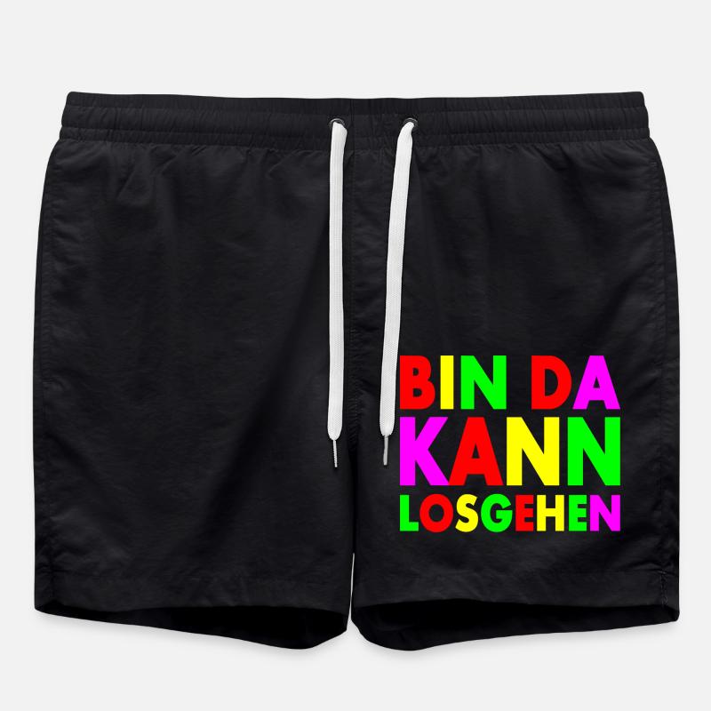 Bin da kann losgehen - Badeshorts - Schwarz