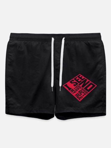 to act my age - Swim Trunks - black