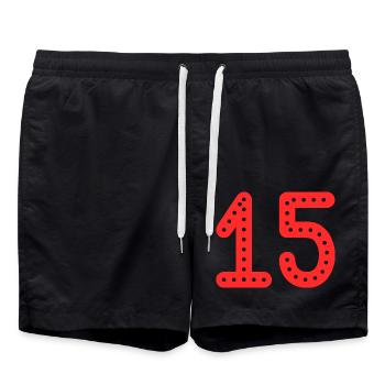 15 ANS. 15e ANNIVERSAIRE. ANNIVERSAIRE 15 ANS. 15 - Short de bain - noir - Devant - AI Model Male 185 light (185cm)