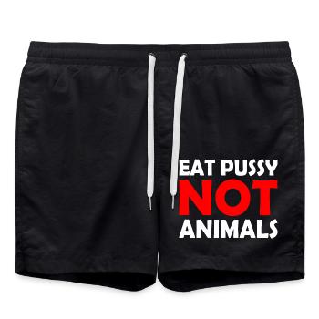 Eat pussy not animals - Short de bain - noir - Devant - AI Model Male 185 light (185cm)